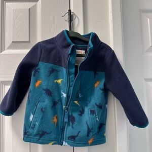 jumping beans Teal and Navy Shark Print Fleece Jacket 12M